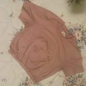 ARITZIA wilfred blush pink crop top
